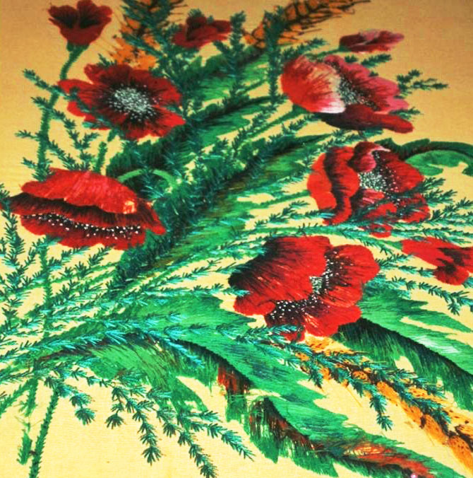 «Маки». 1950—80-і рр. Бавовна, вишивка, гладь